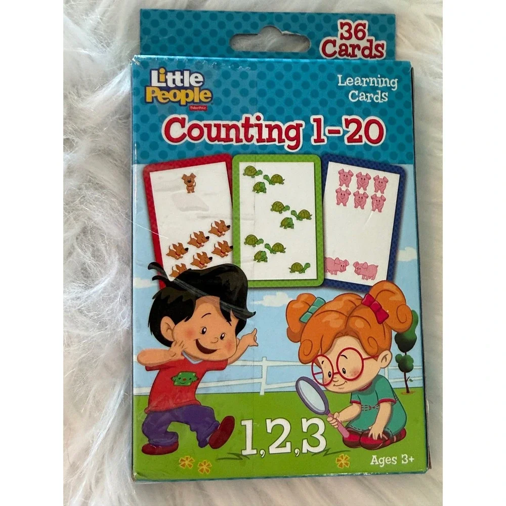 Fisher Price Little People Counting 1-20 Learning Cards 36 Flash Cards Ages 3+